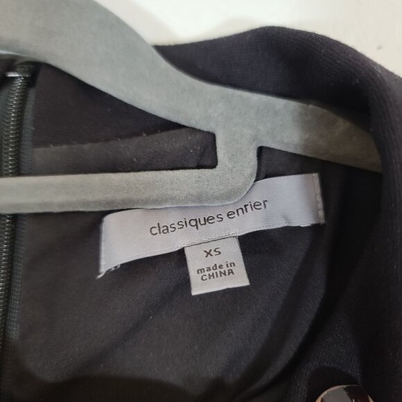 Classiques Entier Black Wool Blend Structured‎ Crew Neck Bertha Collar Blouse XS - Picture 4 of 10